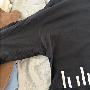 Black Short Sleeve Crop Shirt with White Graphic